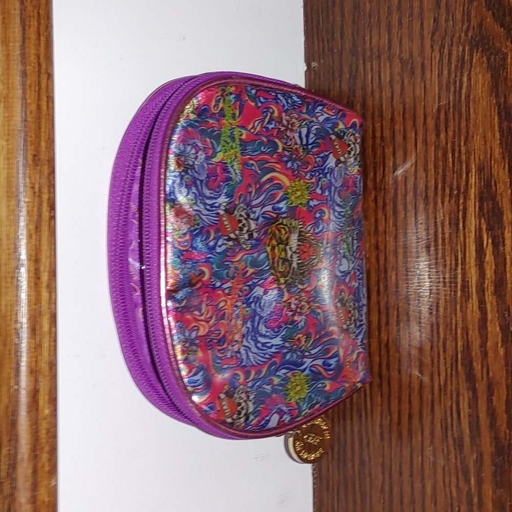 Free Ed Hardy cosmetic bag Love Kills Slowly blue purple.